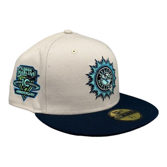 New Era 59Fifty Fitted Florida Marlins Shoreline Pack Hat Men's Sz 7‎ 3/4 - Picture 7 of 8